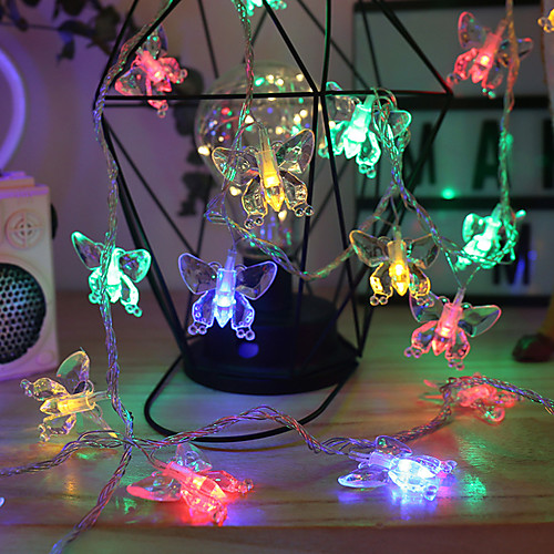 

1.5m 3m 6m String Lights 10/20/40 LEDs 1 set Warm White Multi Color Christmas New Year's Outdoor Party Decorative AA Batteries Powered