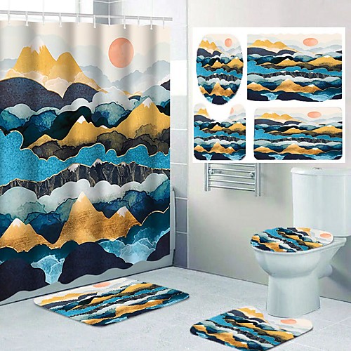 

Bathroom Shower Curtains & Hooks Casual Polyester Waterproof