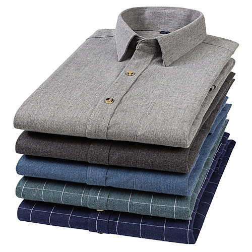 

Men's Shirt Striped Button-Down Long Sleeve Casual Tops Cotton Business Simple A B C
