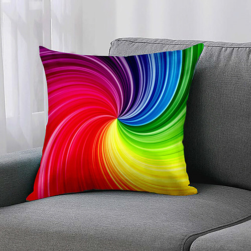 

Double Side 1 Pc Geometric Cushion Cover Print 45x45cm Faux Linen for Sofa Bedroom