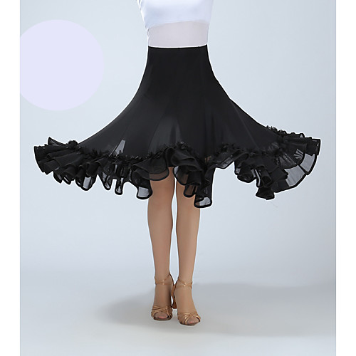 

Ballroom Dance Skirts Ruffles Women's Training Performance High Polyester
