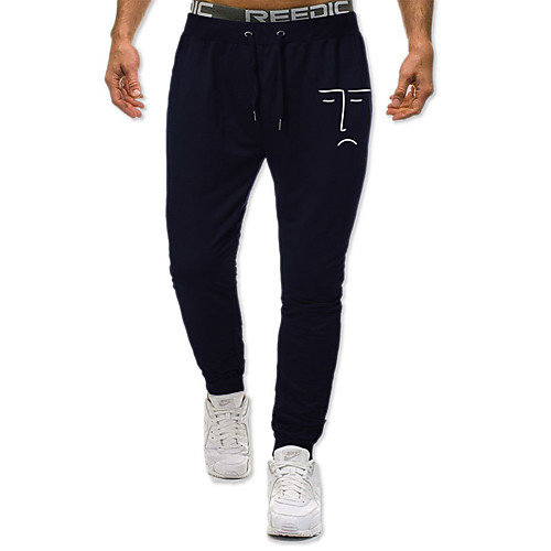 

Men's Casual / Sporty Sweatpants Outdoor Sports Daily Sports Pants Pants Graphic Full Length Drawstring Pocket Print Black Light gray Dark Gray Navy Blue
