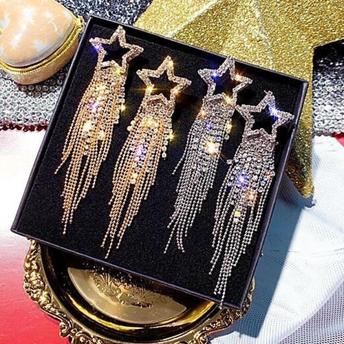 

Women's Drop Earrings Dangle Earrings Tassel Fringe Star Stylish Classic Imitation Diamond Earrings Jewelry Silver / Gold For Party Evening Date Festival 1 Pair