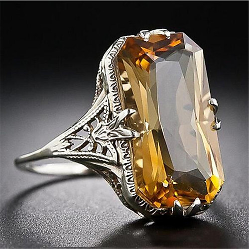 

Band Ring Citrine 3D Champagne Zircon Copper Silver-Plated Precious Fashion 1pc 7 8 9 / Women's / Promise Ring