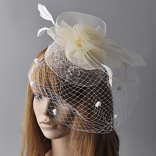 

Elegant Retro Tulle Fascinators with Feather / Floral 1 Piece Special Occasion / Party / Evening Headpiece