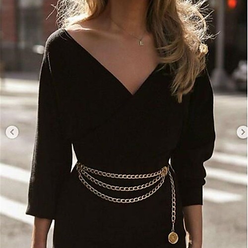 

Waist Chain Baroque European Women's Body Jewelry For Gift Date Cross Body Alloy Sun Golden Silver 1 PC