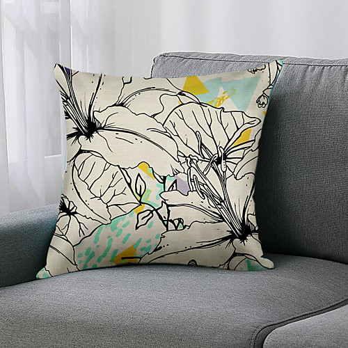 

Double Side 1 Pc Geometric Cushion Cover Print 45x45cm Linen for Sofa Bedroom