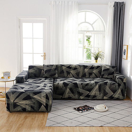 

Print Dustproof Stretch Slipcovers Stretch Sofa Cover Super Soft Fabric Couch Cover Fit For 1 to 4 Cushion Couch And L Shape Sofa (You will Get 1 Throw Pillow Case as free Gift)