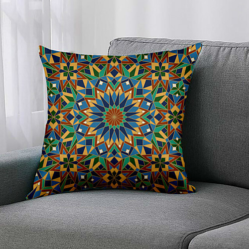 

Double Side 1 Pc Geometric Cushion Cover Print 45x45cm Linen for Sofa Bedroom