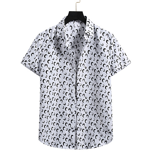 

Men's Shirt Other Prints Graphic Short Sleeve Casual Tops White Red Yellow