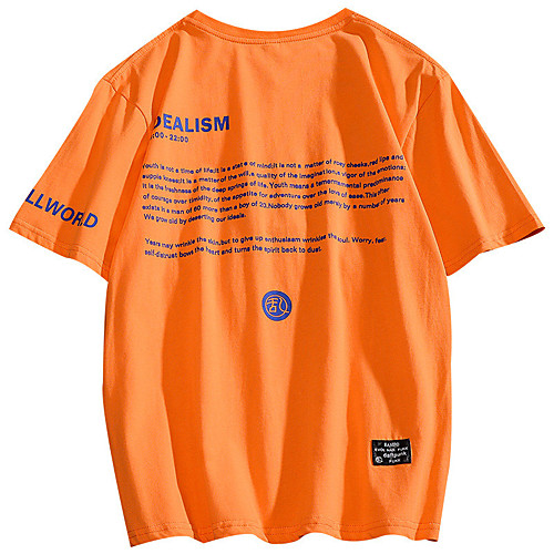 

Men's Unisex T shirt Hot Stamping Graphic Prints Letter Plus Size Print Short Sleeve Casual Tops 100% Cotton Basic Casual Fashion White Black Orange