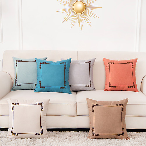 

1 Pc Geometric Cushion Cover 45x45cm Faux Linen for Sofa Bedroom