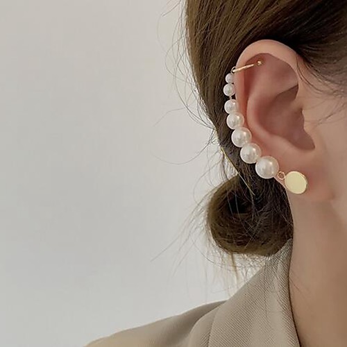 

Women's Single Earring Stylish Simple Imitation Pearl Earrings Jewelry White For Date Festival 1pc