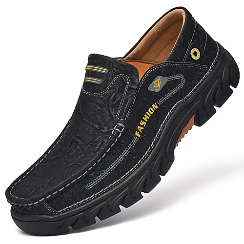 

Men's Loafers & Slip-Ons Comfort Loafers Sporty Casual Vintage Athletic Outdoor Trail Running Shoes Nappa Leather Cowhide Waterproof Handmade Non-slipping Booties / Ankle Boots Light Brown Dark Brown
