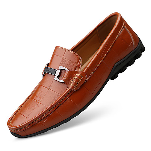 

Men's Loafers & Slip-Ons Business Vintage Classic Athletic Outdoor Walking Shoes Nappa Leather Cowhide Breathable Handmade Non-slipping Booties / Ankle Boots White Black Blue Spring Summer