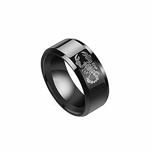 

womens mens ring punk vintage black scorpion pattern mens ring gold color round stainless steel titanium rings for men jewelry