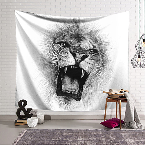 

Wall Tapestry Art Decor Blanket Curtain Hanging Home Bedroom Living Room Decoration and Animal and Black and White