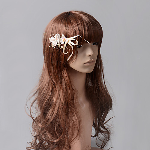 

Flower Pearls Copper wire Headpiece with Bow(s) 1 Piece Special Occasion / Party / Evening Headpiece