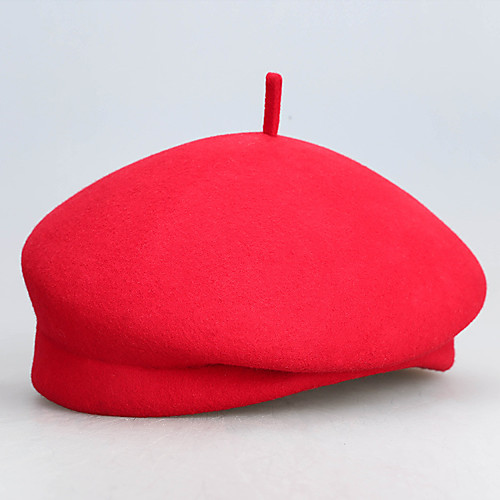 

Fashion Lady Wool Hats with Solid / Trim 1 Piece Party / Evening / Casual Headpiece