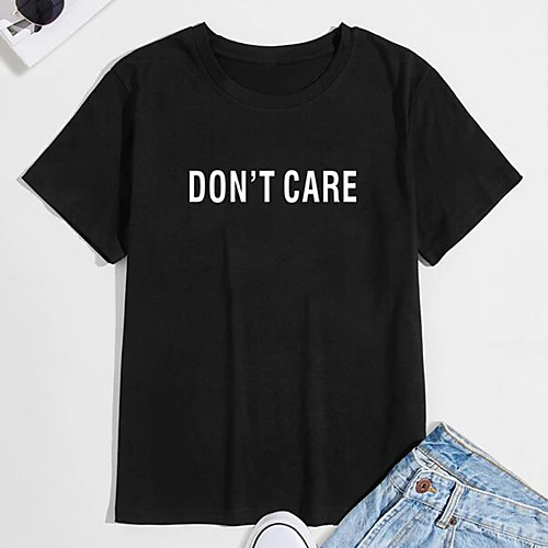 

Men's Unisex T shirt Hot Stamping Letter Plus Size Print Short Sleeve Casual Tops 100% Cotton Basic Fashion Classic Black