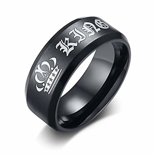 

oidea stainless steel her king ring bands for him promise black,black,size 12