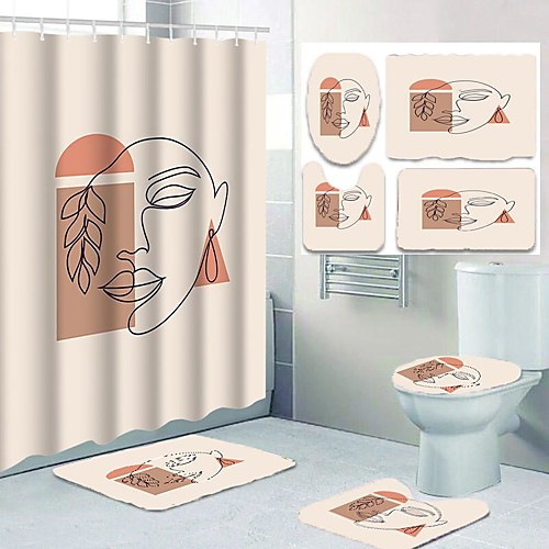 

Bathroom Shower Curtains & Hooks Casual Polyester Waterproof