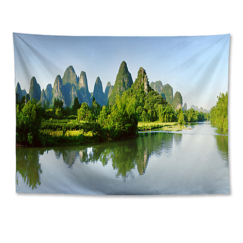 

Wall Tapestry Art Decor Blanket Curtain Hanging Home Bedroom Living Room Decoration Polyester Guilin Scenery