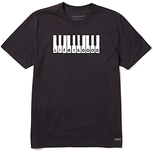 

Men's Unisex Tees T shirt Hot Stamping Graphic Prints Pano Keys Plus Size Print Short Sleeve Casual Tops 100% Cotton Basic Designer Big and Tall Black