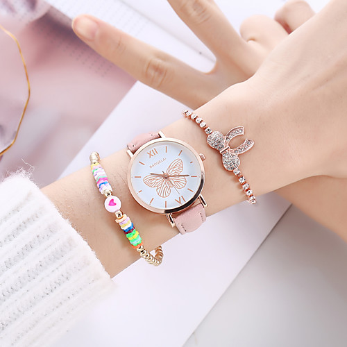 

Girls' Quartz Watches Analog Quartz Butterly Style Stylish Minimalist Creative / PU Leather