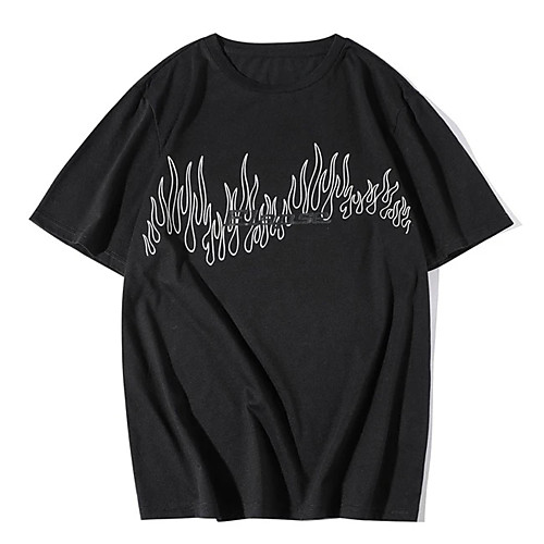 

Men's Unisex Tees T shirt Hot Stamping Graphic Prints Letter Plus Size Print Short Sleeve Casual Tops 100% Cotton Basic Designer Big and Tall Black