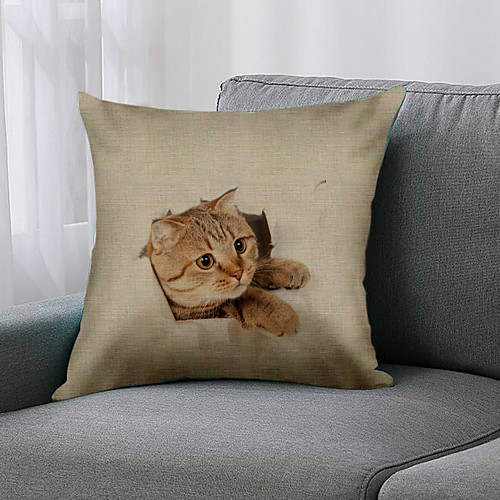 

Double Side 1 Pc Animal Cushion Cover Print 45x45cm Linen for Sofa Bedroom