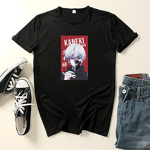 

Inspired by Tokyo Ghoul Kaneki Ken Cosplay Costume T-shirt Polyester / Cotton Blend Graphic Prints Printing Harajuku Graphic T-shirt For Women's / Men's