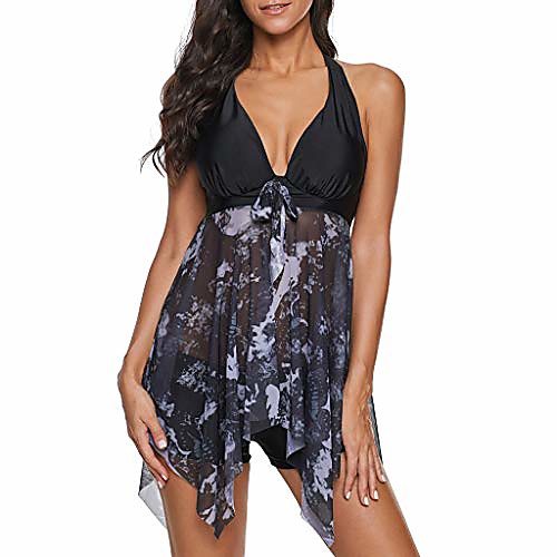 

swimsuits for women high waisted, women plus size gradient tankini swimjupmsuit swimsuit beachwear padded swimwear black