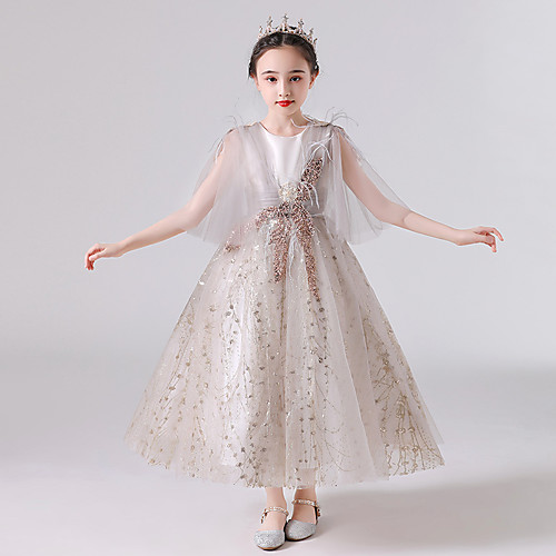 

Princess Ankle Length Flower Girl Dresses Event / Party Lace Half Sleeve Jewel Neck with Lace