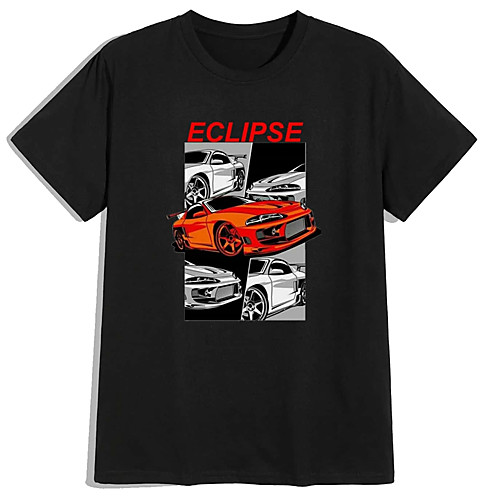 

Men's Unisex T shirt Hot Stamping Graphic Prints Car Plus Size Print Short Sleeve Casual Tops 100% Cotton Basic Casual Fashion Black