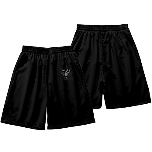 

Casual / Sporty Athleisure Men's Jogger Shorts Daily Holiday Pants Short Skull Elastic Waist 3D Print Black