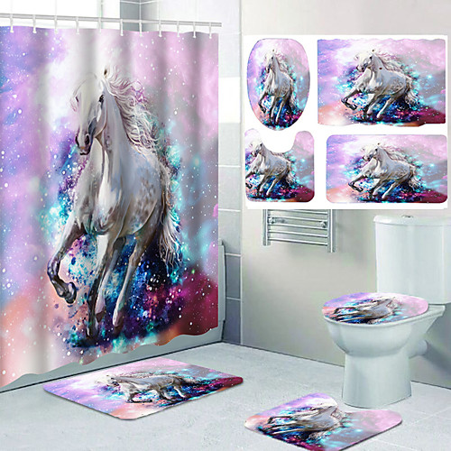 

Bathroom Shower Curtains & Hooks Casual Polyester Waterproof