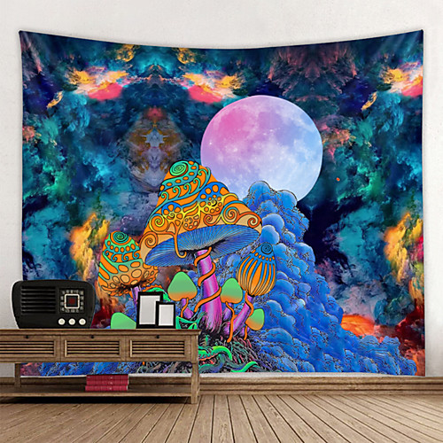 

Psychedelic Abstract Tapestry Art Decor Blanket Curtain Hanging Home Bedroom Living Room Polyester Hippie Creative Mushroom