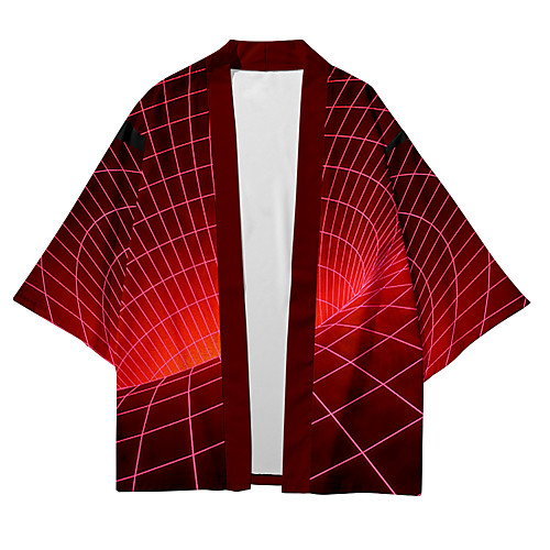 

Shirt Men's Optical Illusion 3D Print 3D Print Casual Short Sleeve Tops Casual Fashion Breathable Comfortable Red