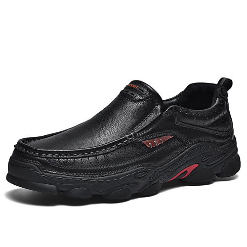 

Men's Loafers & Slip-Ons Business Vintage Classic Daily Office & Career Nappa Leather Breathable Non-slipping Wear Proof Black Khaki Brown Spring Summer