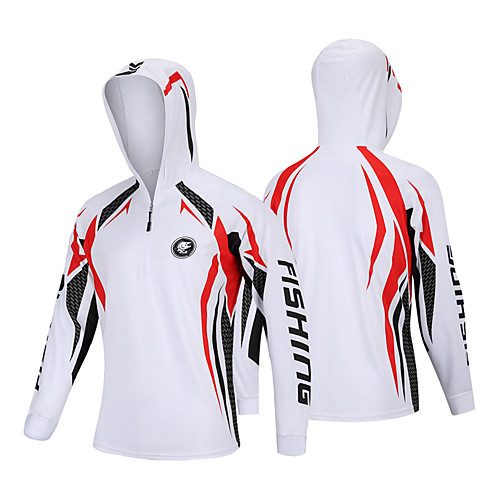 

Women's Men's Hoodie Jacket Skin Coat Outdoor Long Sleeve UPF50 Quick Dry Lightweight Breathable UV Protection Jacket Autumn / Fall Spring Summer Fishing Camping & Hiking Cycling / Bike Red black