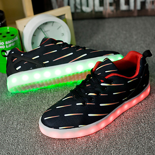 

Men's Sneakers Light Up Shoes Casual Daily Walking Shoes PU Breathable Non-slipping Wear Proof Black Spring