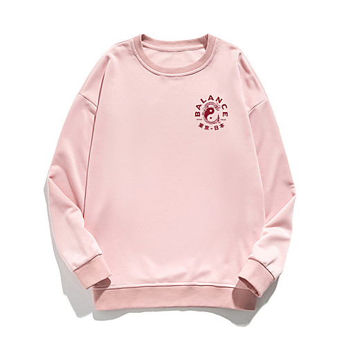 

Women's Hoodie Sweatshirt Letter Print Daily Other Prints Basic Hoodies Sweatshirts Loose Blue Blushing Pink White