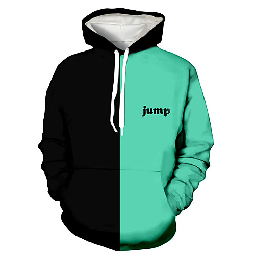 

Men's Pullover Hoodie Sweatshirt Graphic Prints Letter Print Hooded Daily Sports 3D Print 3D Print Casual Hoodies Sweatshirts Long Sleeve Green