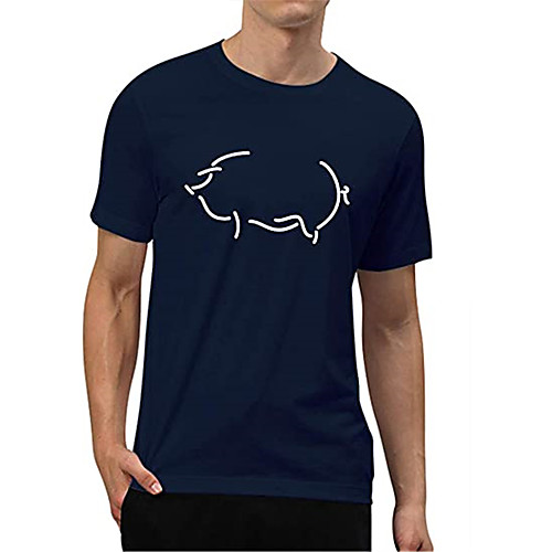 

Men's Unisex T shirt Shirt Hot Stamping Graphic Prints Pig Plus Size Print Short Sleeve Casual Tops 100% Cotton Basic Casual Fashion Round Neck White Blue Gray / Summer