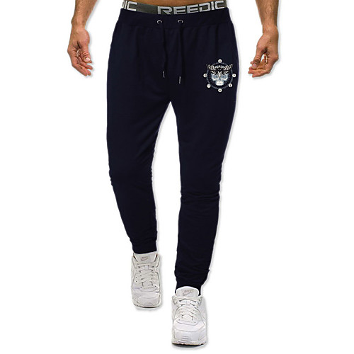 

Men's Casual / Sporty Sweatpants Outdoor Sports Daily Sports Pants Pants Butterfly Full Length Drawstring Pocket Print Black Light gray Dark Gray Navy Blue