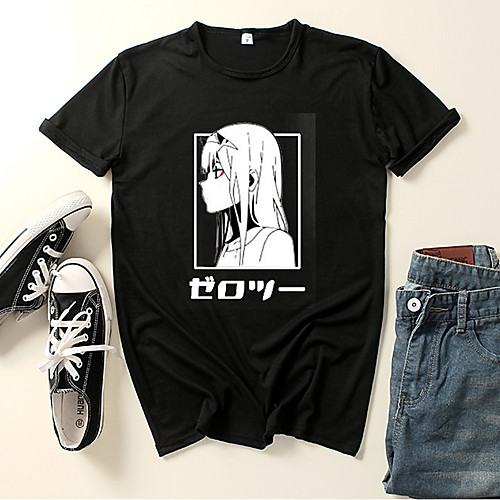

Inspired by Darling in the Franxx Zero Two Cosplay Costume T-shirt Polyester / Cotton Blend Graphic Prints Printing Harajuku Graphic T-shirt For Women's / Men's