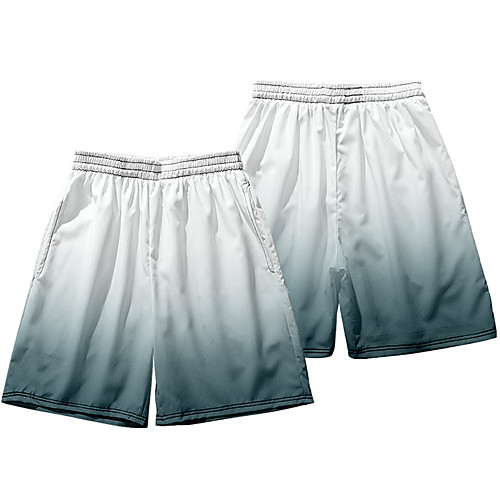 

Casual / Sporty Athleisure Men's Jogger Shorts Daily Holiday Pants Short Gradient Elastic Waist 3D Print White