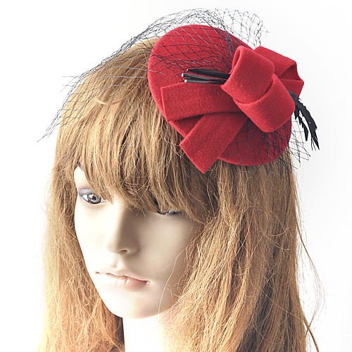 

Retro Cute Tulle / Feather Fascinators with Feather / Bowknot 1 Piece Special Occasion / Party / Evening Headpiece