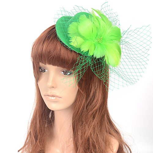 

1920s Retro Net Fascinators with Feather 1 Piece Special Occasion / Party / Evening Headpiece